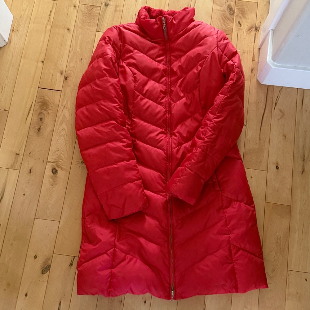 Eddie Bauer Red and Black Quilted Coat